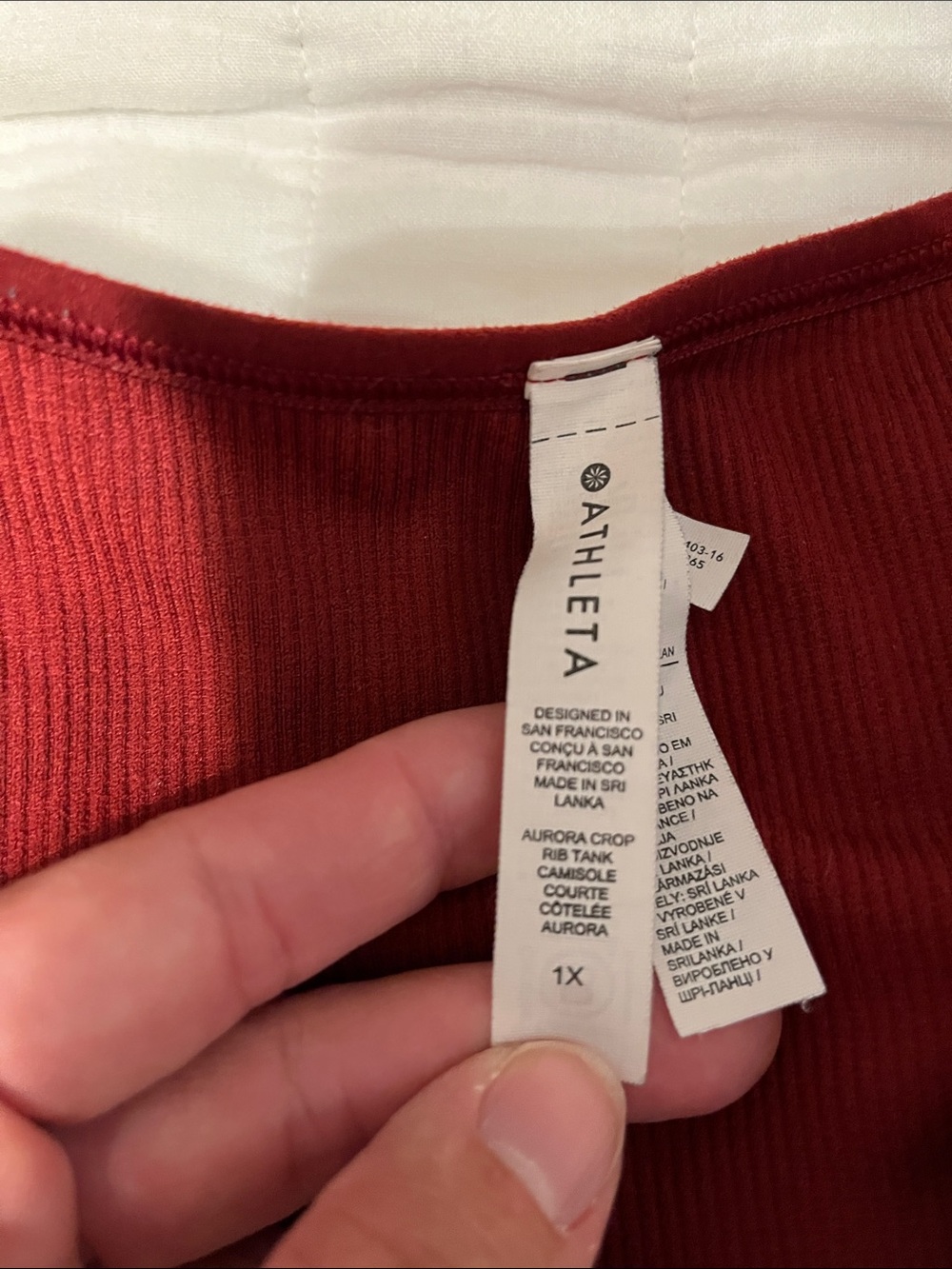 Athleta Aurora crop rib tank Sports Bra Set in Deep Green and Burgundy - Picture 4 of 6
